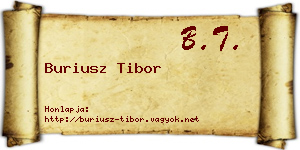 Buriusz Tibor névjegykártya